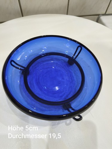 Glasschale blau auf