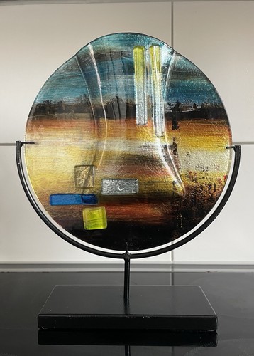 Glasvase mit metallgestell - glasvase,