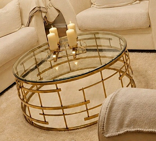 Ovaler couchtisch modern mit - ovaler,