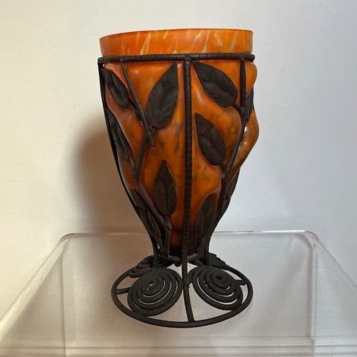 Jugendstil glasvase mit - glasvase,