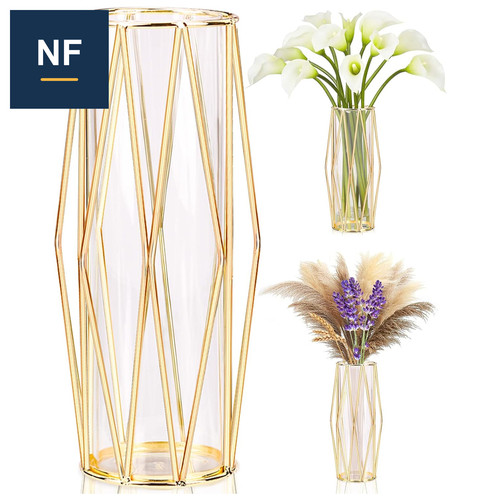 Vase gold 28cm - vase, glasvase