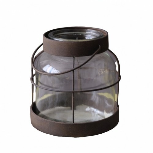 Glasvase mit metallgestell - glasvase,