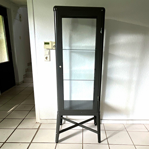 Graue glasvitrine standvitrine - glasvitrine,