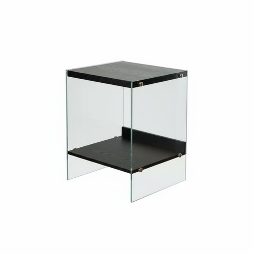 Glastisch mit holzgestell - glastisch,