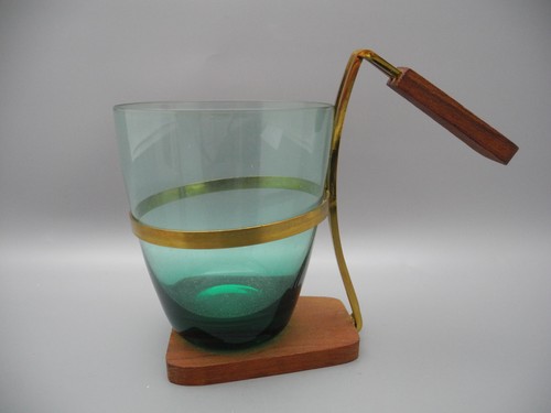 Teeglas gestell holz messing - gestell,