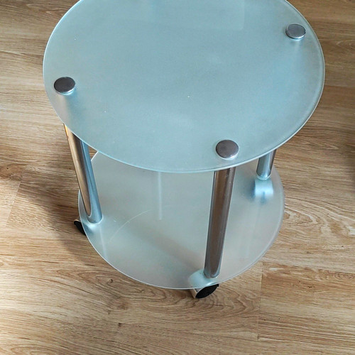 Runder glas beistelltisch mit - glas-beistelltisch,